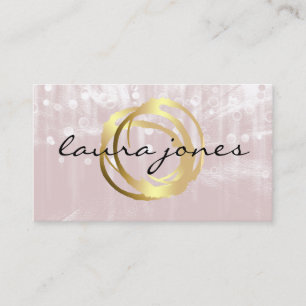 Faux Gold Painted Circle Designer Business Card