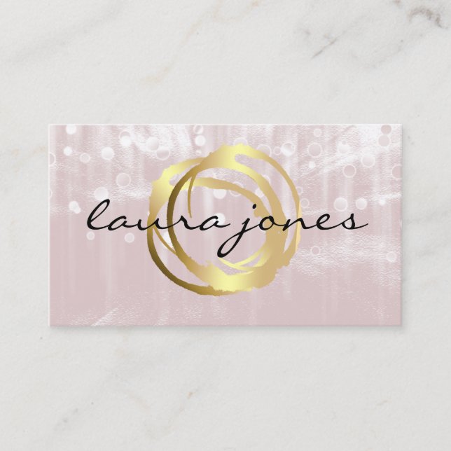 Faux Gold Painted Circle Designer Business Card (Front)