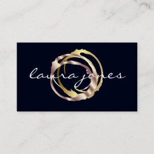 Faux Gold Painted Circle Designer Business Card