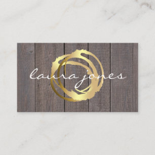 Faux Gold Painted Circle Designer Business Card