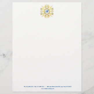 Faux Gold Painted Designer Monogram Letterhead