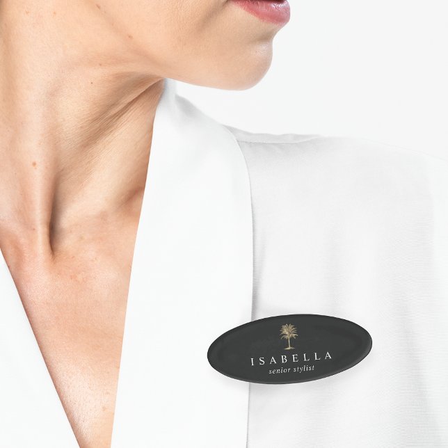 Faux Gold Palm Tree Logo Name Tag (Creator Uploaded)