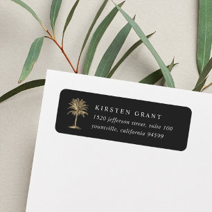 Faux Gold Palm Tree Logo Return Address
