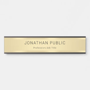 Faux Gold Personalised Glamour Modern Template Door Sign