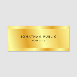 Faux Gold Personalised Template Elegant Modern Name Tag