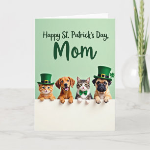 Faux Gold Pets Happy St Patricks Card
