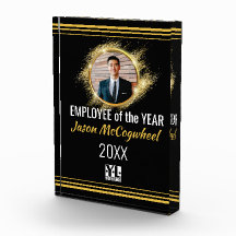 Faux gold photo employee of the year recognition