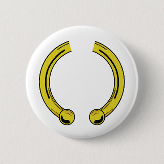 Faux Gold Piecing 6 Cm Round Badge