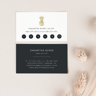 Faux Gold Pineapple Loyalty Cards