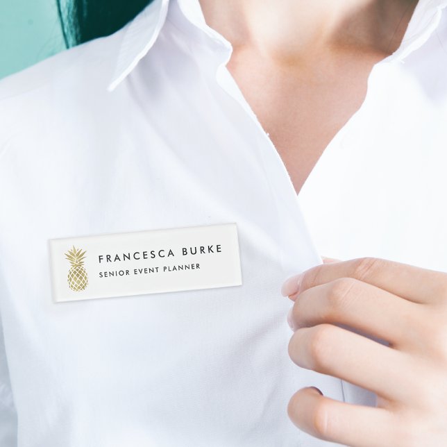 Faux Gold Pineapple Name Tag (Creator Uploaded)