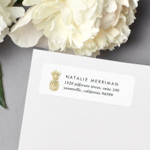 Faux Gold Pineapple Return Address