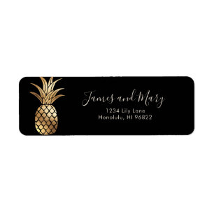 Faux Gold Pineapple Return Address