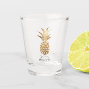 Faux Gold Pineapple Wedding Party Gift Shot Glass