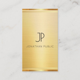 Faux Gold Premium Linen Vertical Template Luxury Business Card