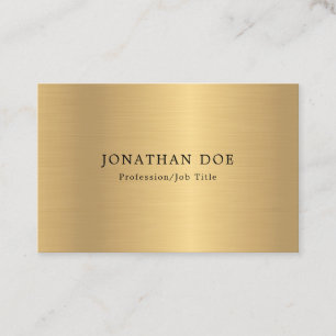 Faux Gold Professional Minimalist Elegant Template Business Card