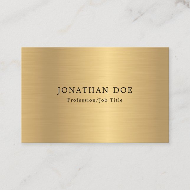 Faux Gold Professional Minimalist Elegant Template Business Card (Front)