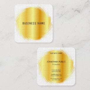 Faux Gold Professional Modern Elegant Template Square Business Card