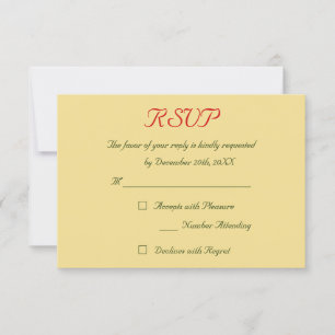 Faux Gold Red Green Holiday Christmas Wedding RSVP