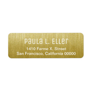 faux gold return address label