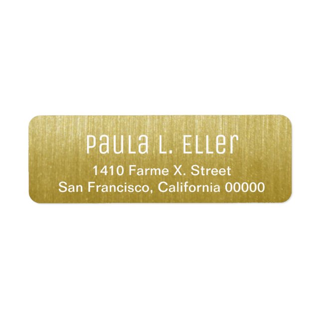 faux gold return address label (Front)
