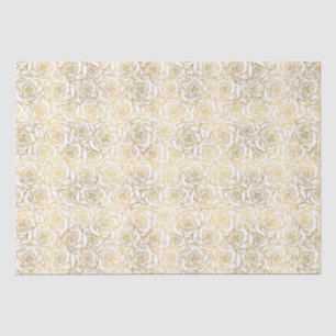 Faux Gold Roses Tissue Paper