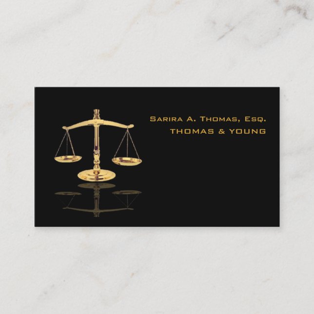 FAUX GOLD SCALE/ATTORNEY/DIY BACKGROUOND BUSINESS CARD (Front)