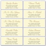 Faux gold script individual guest address labels<br><div class="desc">Personalised wedding guest name and address mailing labels with an elegant chic faux gold calligraphy script over a yellow cream background.</div>