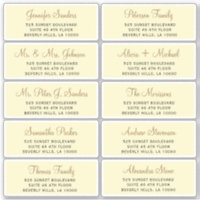 Faux gold script individual guest address labels