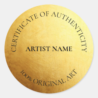 Faux Gold Seal Certificate of Authenticity Art