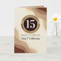 Faux gold seal milestone employee anniversary card