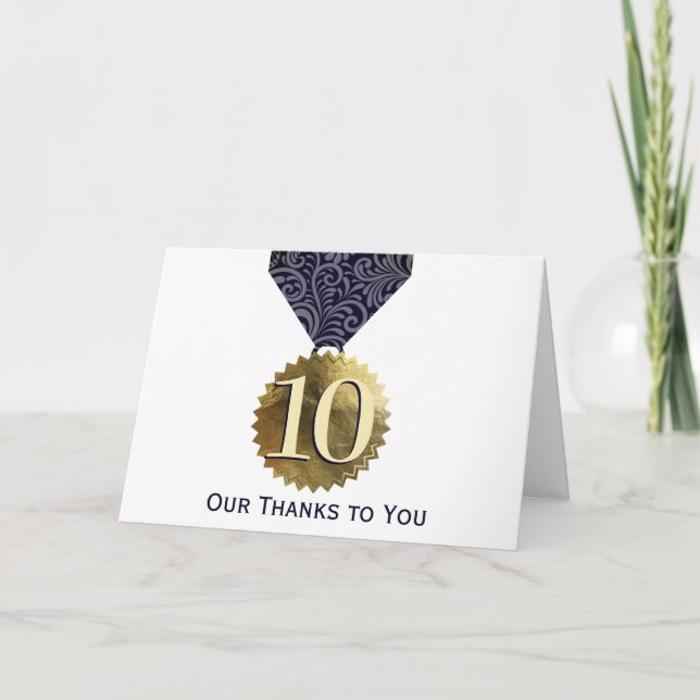 Faux gold seal universal employee anniversary card (Front)