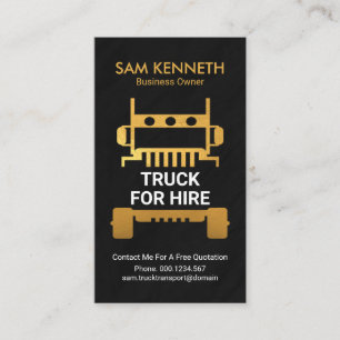 Faux Gold Semi Truck Granite Texture Trucking Business Card