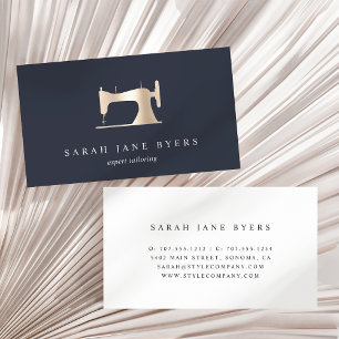 Faux Gold Sewing Machine   Seamstress or Tailor Business Card