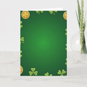 Faux Gold Shamrock Luck Card