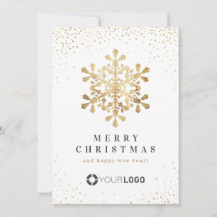 Faux Gold Snowflake Business Christmas cards