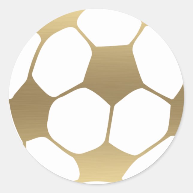 Faux Gold Soccer Ball Sticker (Front)