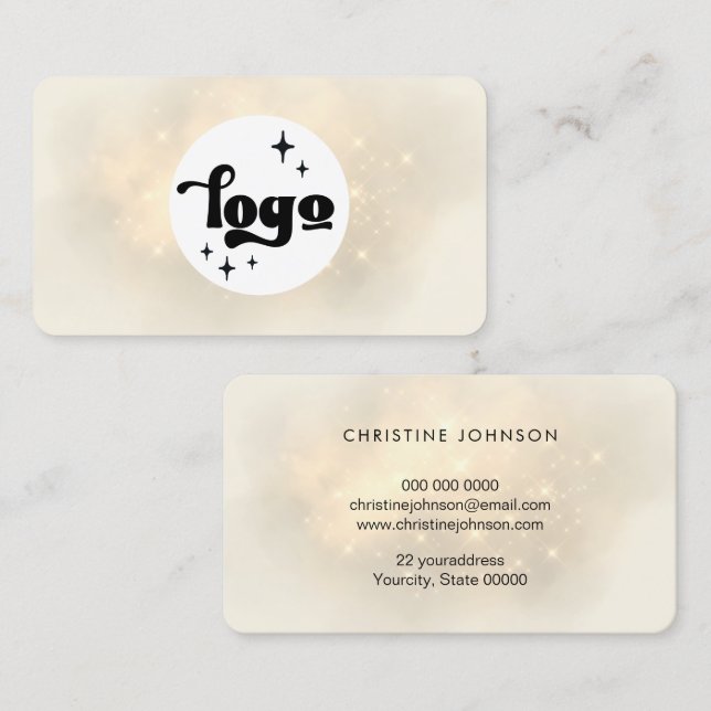 faux gold sparkle cloud business card (Front/Back)
