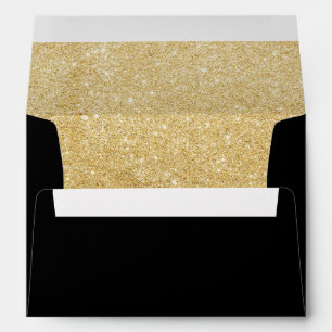 Faux Gold Sparkle Lined Wedding Invitation Envelopes