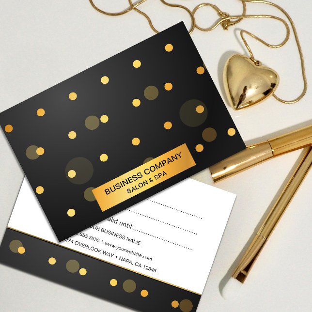 Faux Gold Sparkles On Black gift certificate (Faux Gold Sparkles On Black gift certificate
Faux Gold Sparkles On Black gift certificate.#gold)