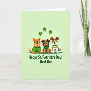 Faux Gold St Patricks Best Dad Card