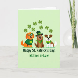 Faux Gold St Patricks Day Dog Card
