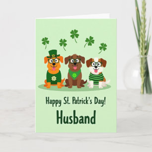 Faux Gold St Patricks Dogs Card