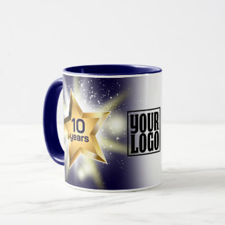 Faux gold stars employee anniversary recognition mug