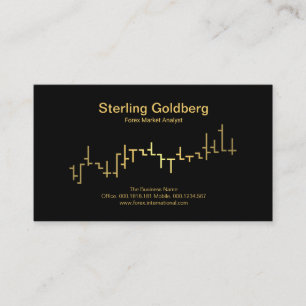 Faux Gold Stock Exchange Graph Forex Dealer Business Card