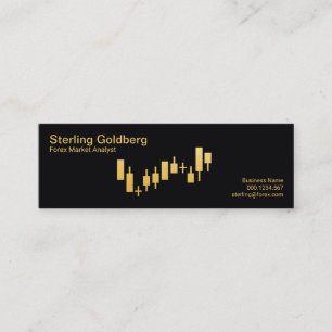 Faux Gold Stock Exchange Graph Forex Dealer Mini Business Card