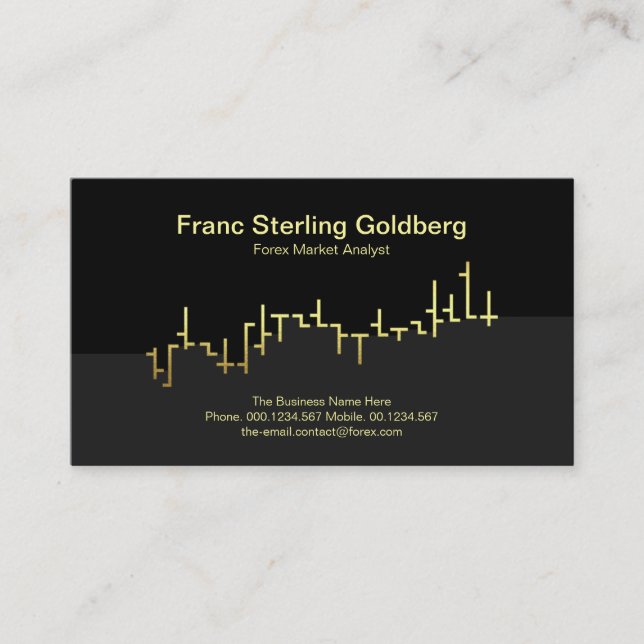 Faux Gold Stock Exchange Graph Futures Market Business Card (Front)