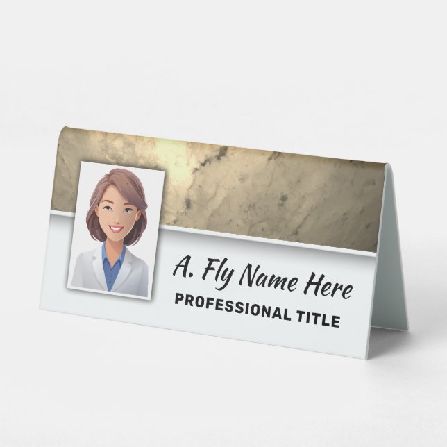 Faux Gold Stone Professional Photo Name Logo  (Front)