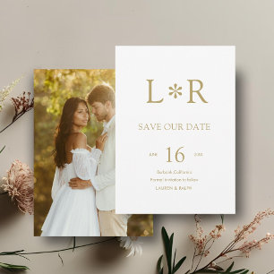 Faux Gold Stylish Modern Save the Date Invitation