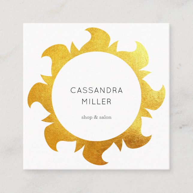 Faux gold sun business card (Front)