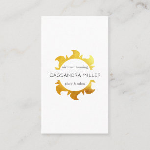 Faux gold sun business card